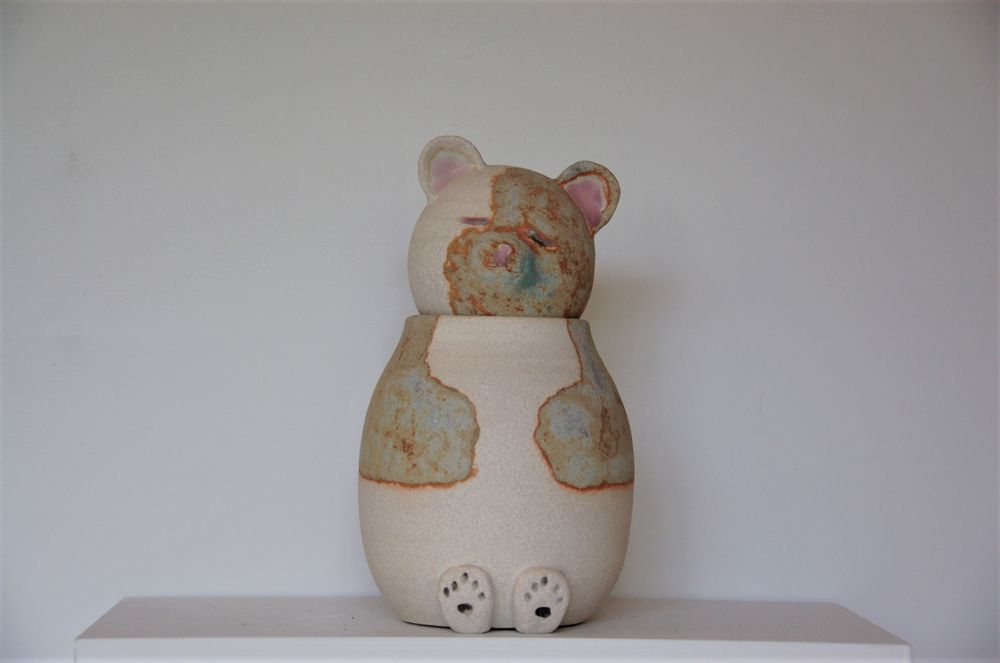 Céramique - Bouddha animaux - BLEU TERRE