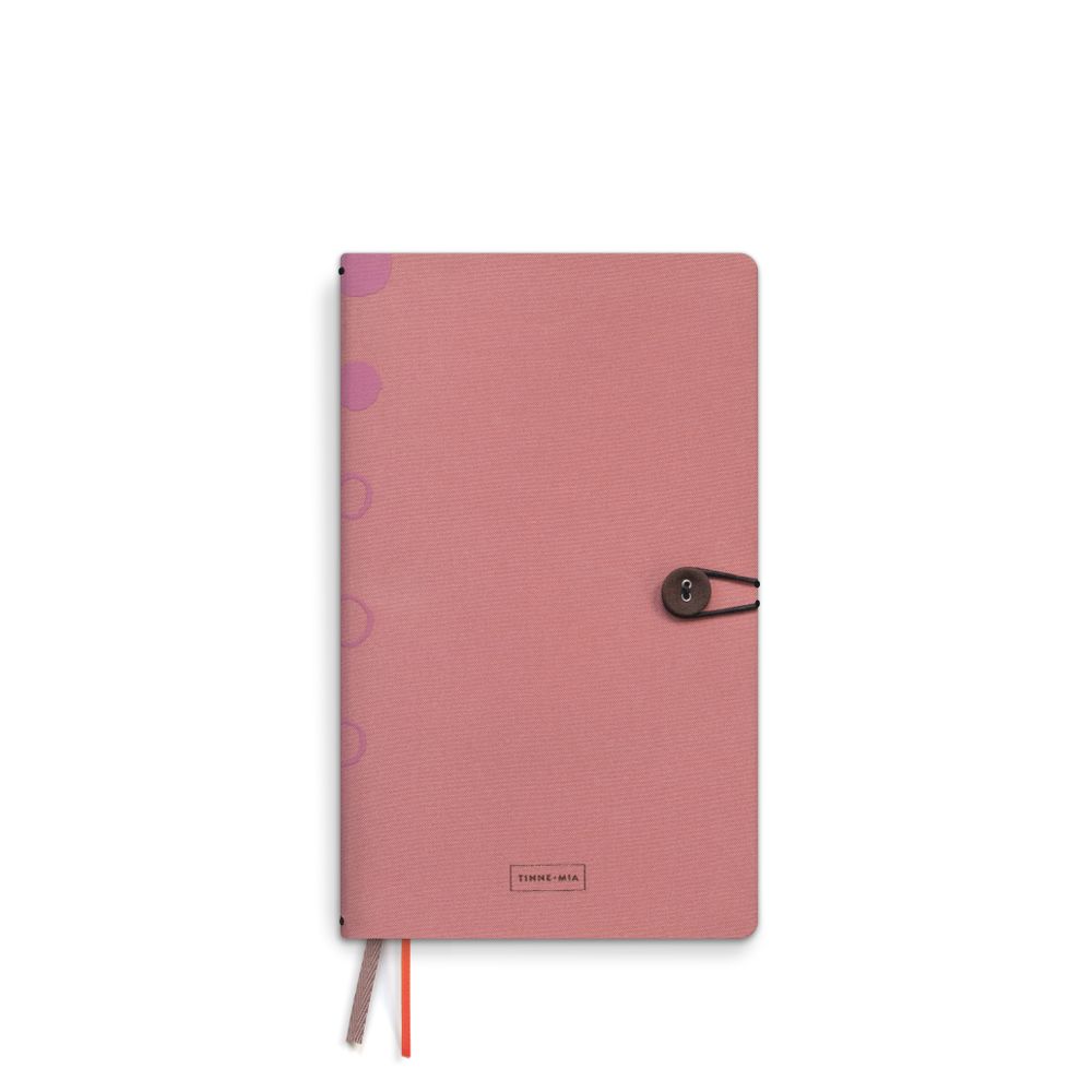 Stationery - Linen notebook with button / Rose Dawn - TINNE+MIA