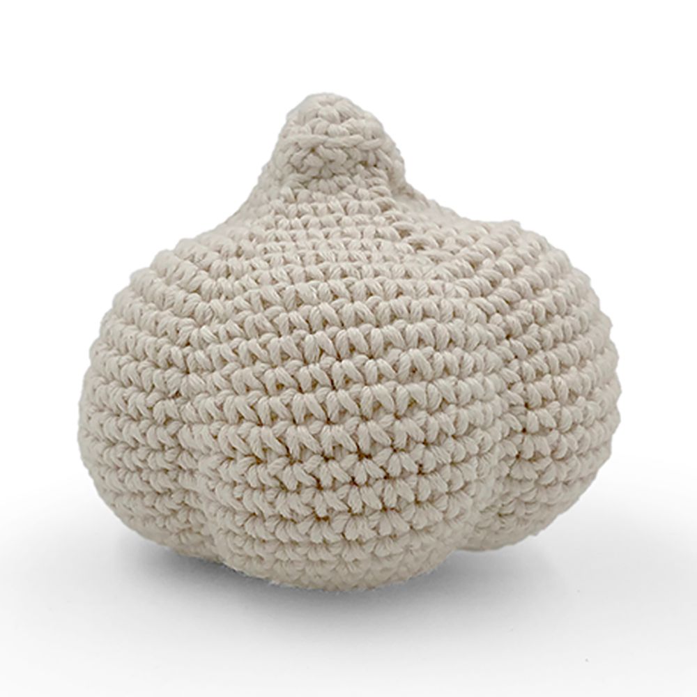 Children's decorative items - GARLIC - BABY RATTLE 100% ORGANIC COTON - MYUM - THE VEGGY TOYS