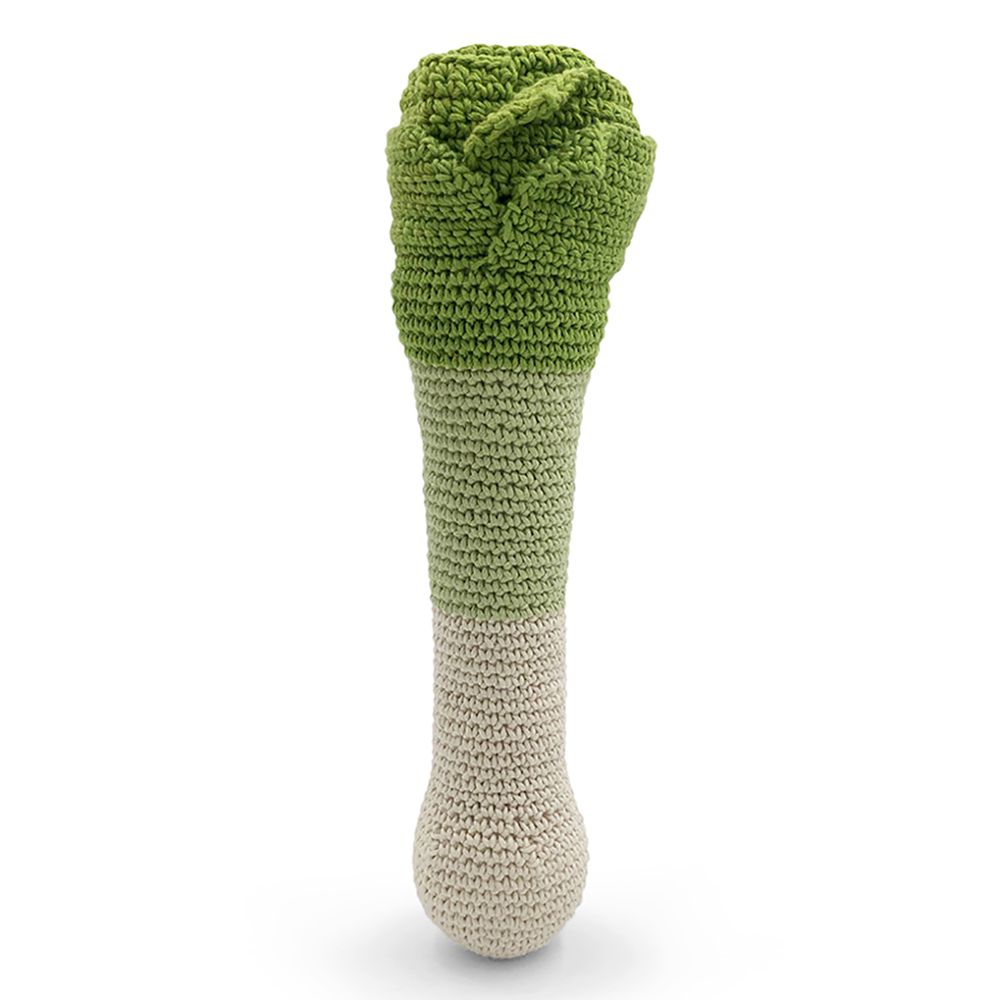 Jouets enfants - LE POIREAU - HOCHET POUR BÉBÉ EN COTON BIO - MYUM - THE VEGGY TOYS