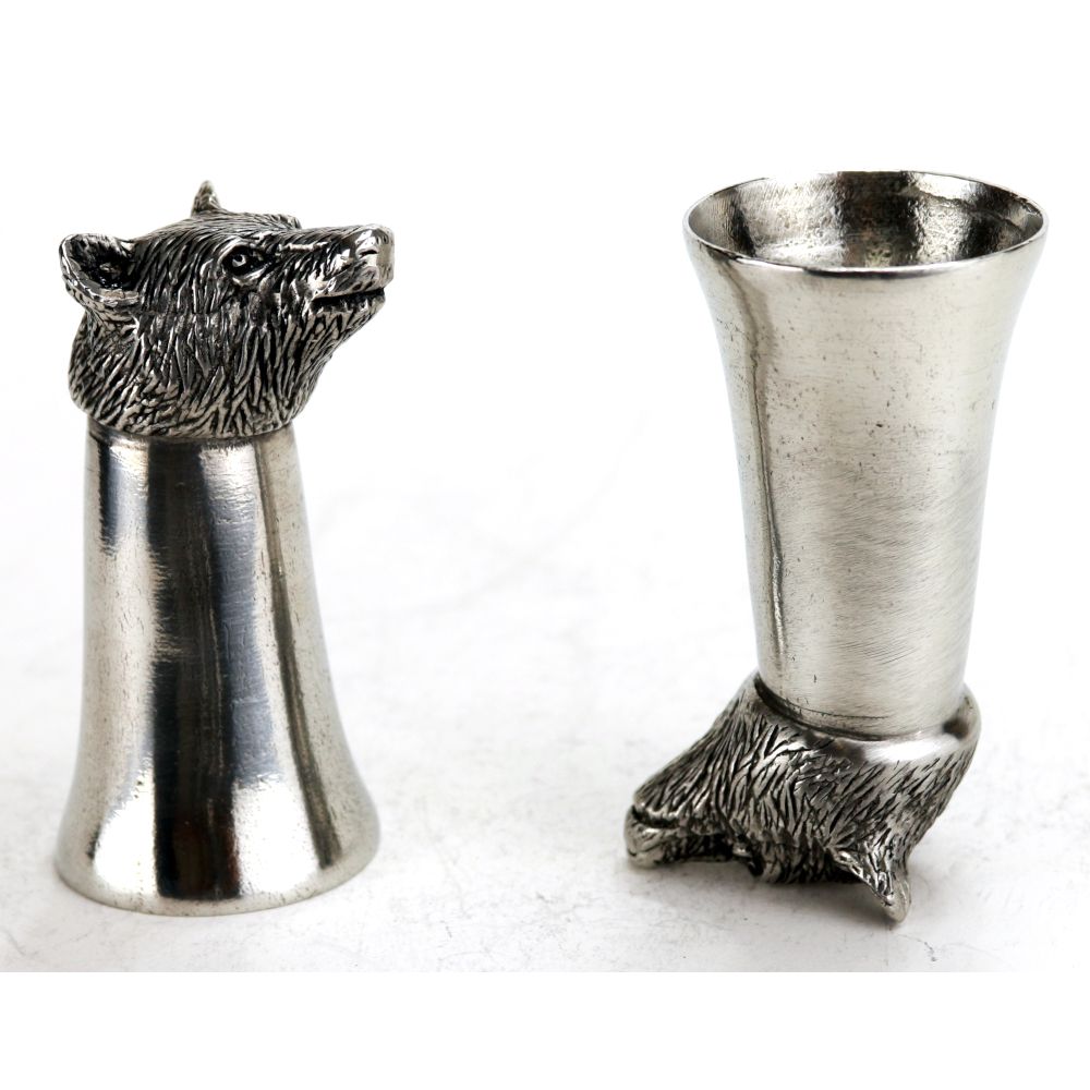 Cadeaux - GOBELETS A LIQUEUR CERF ET SANGLIER - LE POTIER D'ETAIN