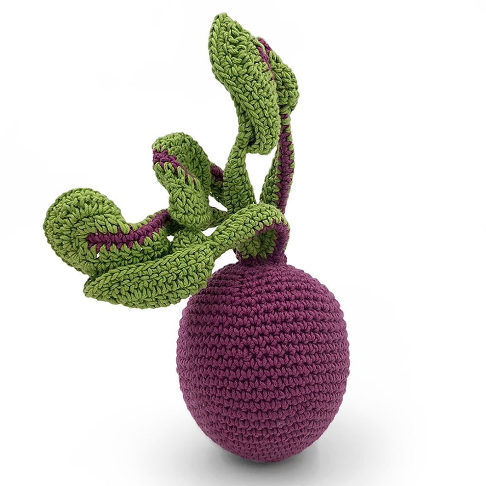 Jouets enfants - LA BETTERAVE - HOCHET POUR BÉBÉ EN COTON BIO - MYUM - THE VEGGY TOYS