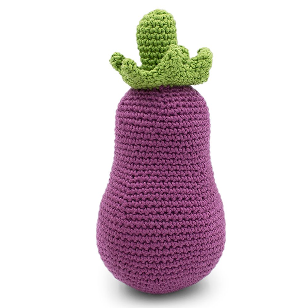 Toys - EGGPLANT - BABY RATTLE 100% ORGANIC COTON - MYUM - THE VEGGY TOYS