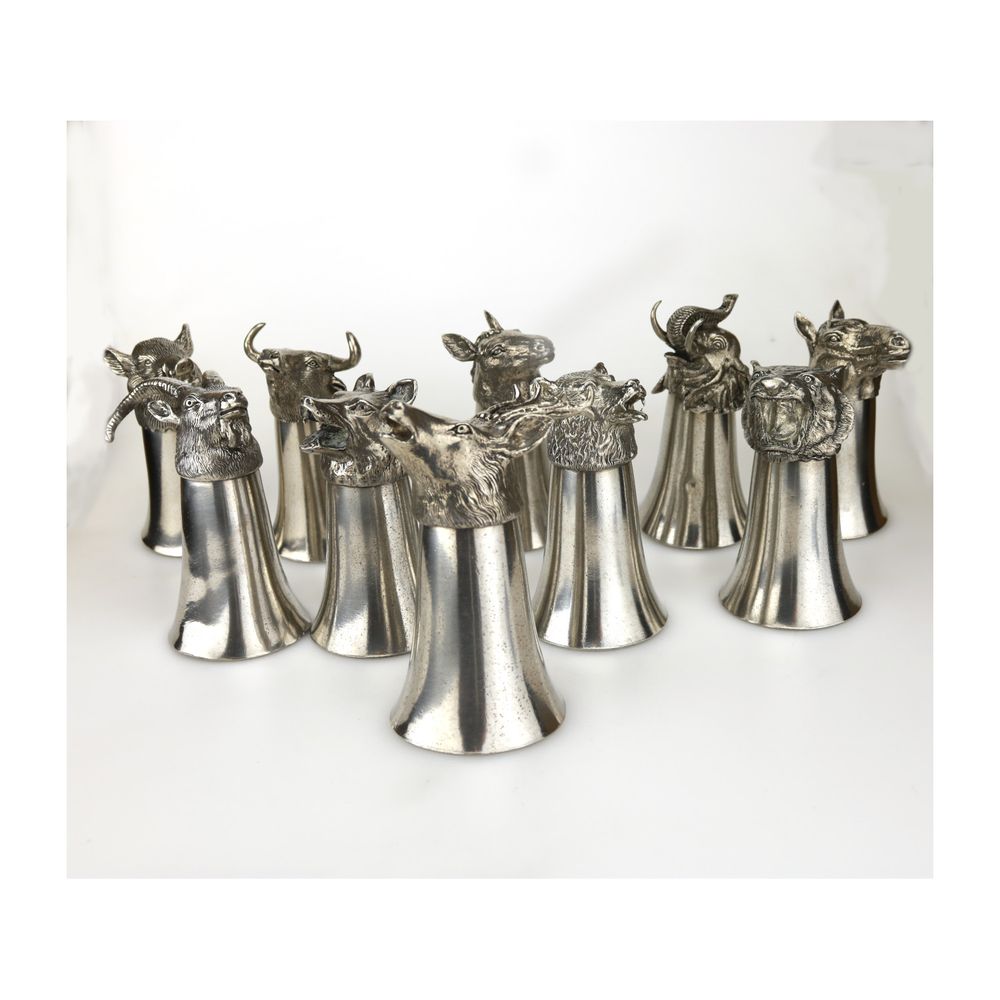 Cadeaux - GOBELETS A LIQUEUR CERF ET SANGLIER - LE POTIER D'ETAIN