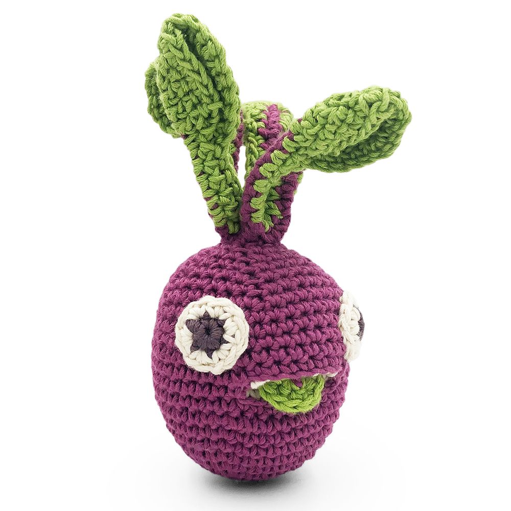 Jouets enfants - BETTY LA MINI BETTERAVE - HOCHET POUR BÉBÉ EN COTON BIO - MYUM - THE VEGGY TOYS