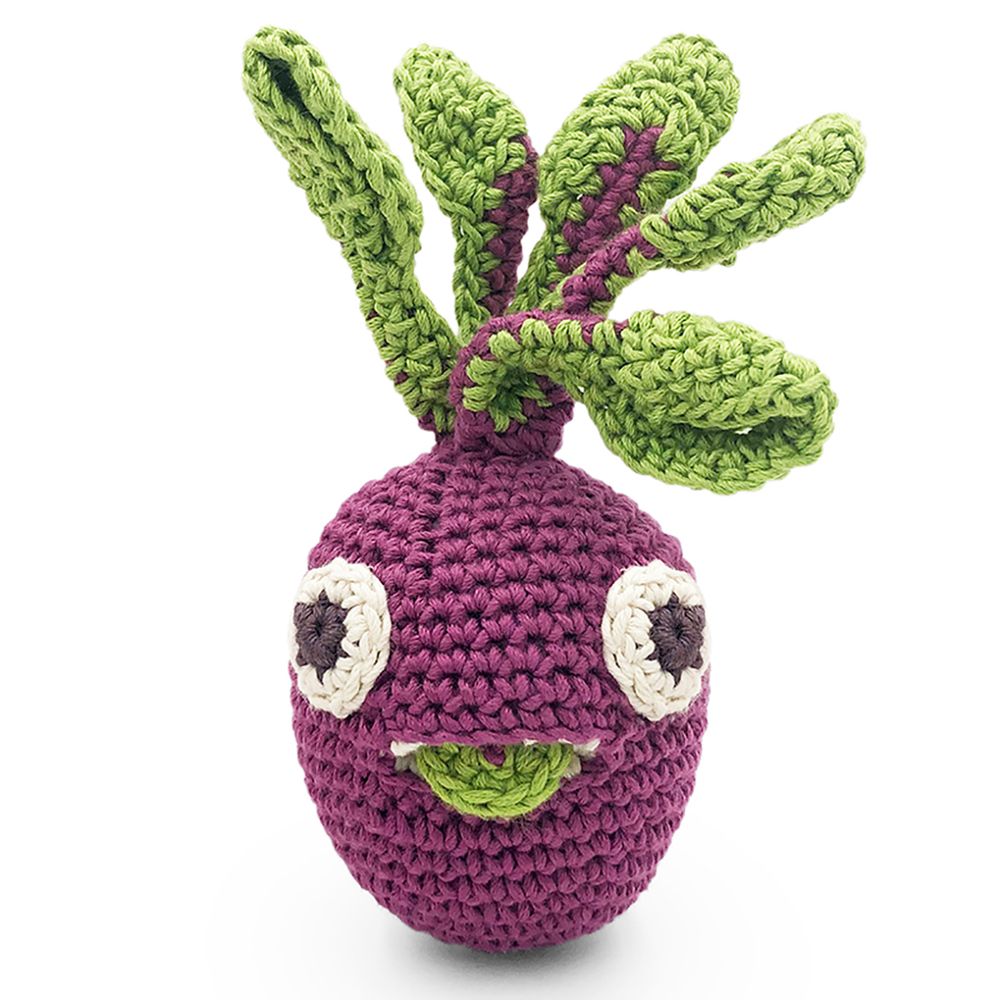 Jouets enfants - BETTY LA MINI BETTERAVE - HOCHET POUR BÉBÉ EN COTON BIO - MYUM - THE VEGGY TOYS