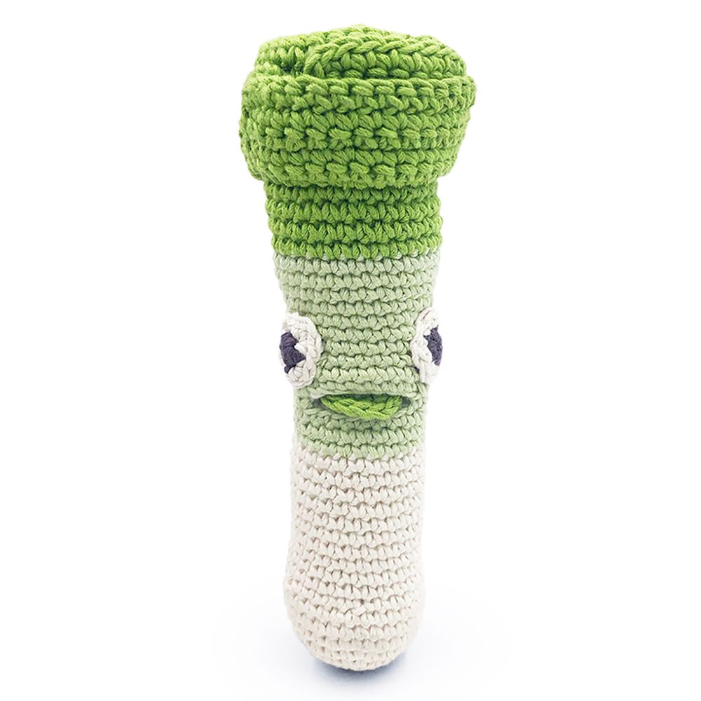 Jouets enfants - ORSO LE MINI POIREAU - HOCHET POUR BÉBÉ EN COTON BIO - MYUM - THE VEGGY TOYS