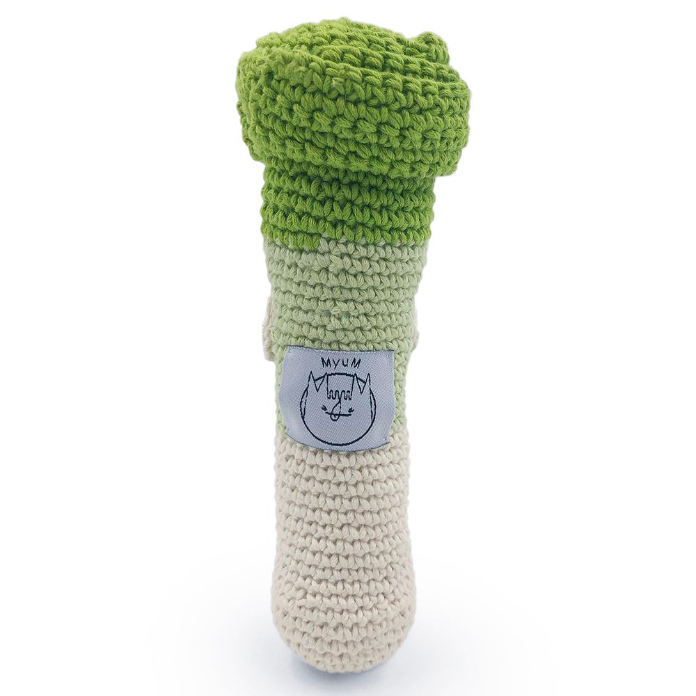 Jouets enfants - ORSO LE MINI POIREAU - HOCHET POUR BÉBÉ EN COTON BIO - MYUM - THE VEGGY TOYS