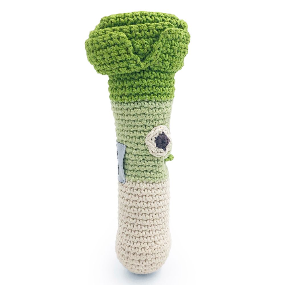 Jouets enfants - ORSO LE MINI POIREAU - HOCHET POUR BÉBÉ EN COTON BIO - MYUM - THE VEGGY TOYS