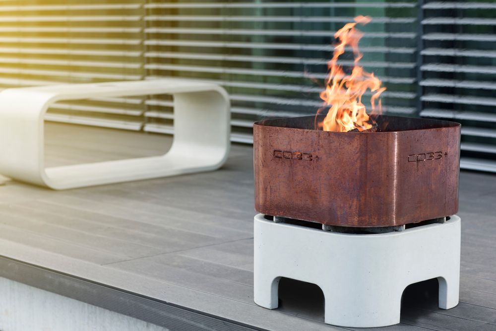 Cheminées d'extérieur - OPUS IGNIS Brasero avec barbecue - CO33 EXKLUSIVE BETONMÖBEL