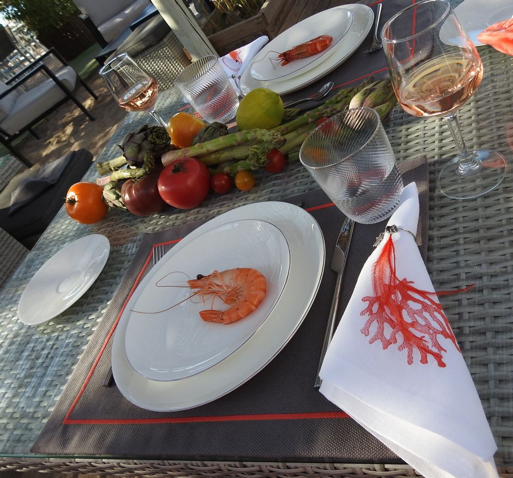 Table linen - CORAL & SHRIMP placemats - ARTIPARIS