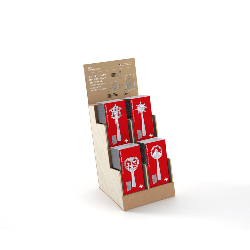 Stationery - Magnetic stainless steel photo stand - Swiss. - TOUT SIMPLEMENT,