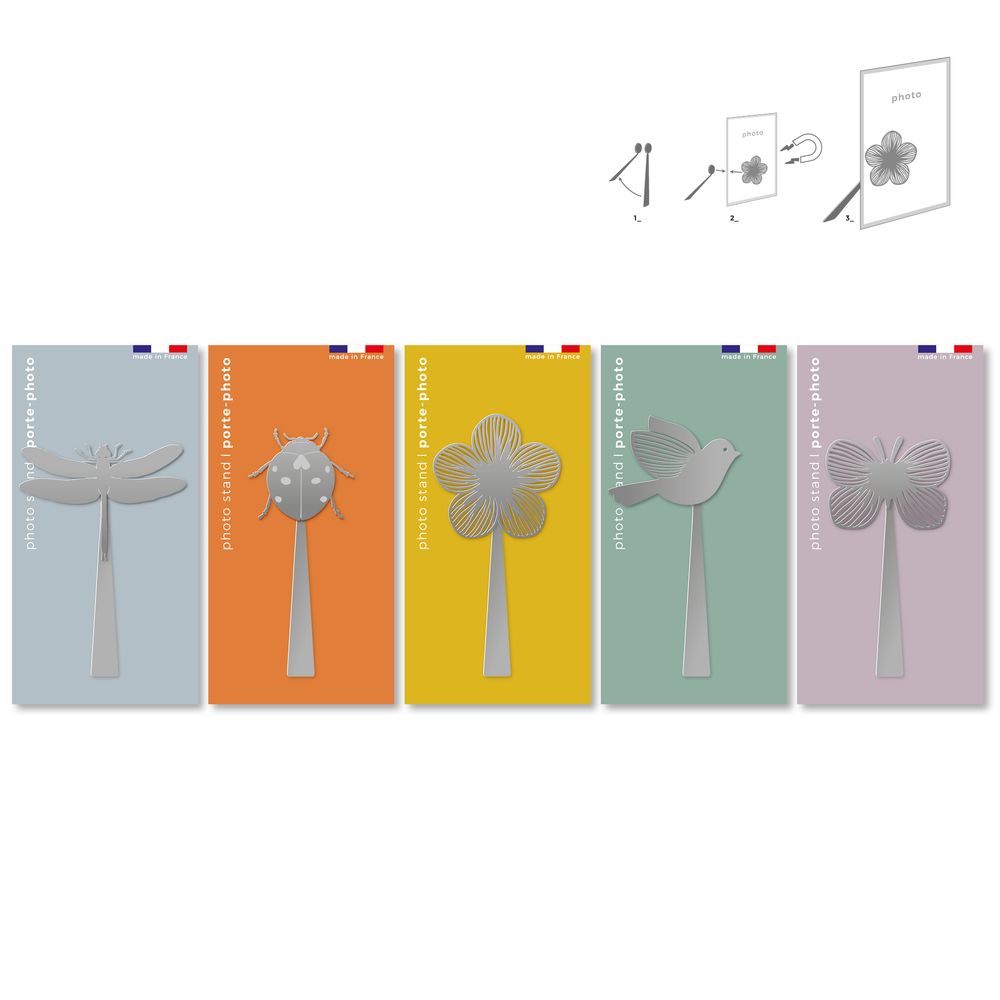 Stationery - Magnetic stainless steel photo stand - Nature. - TOUT SIMPLEMENT,