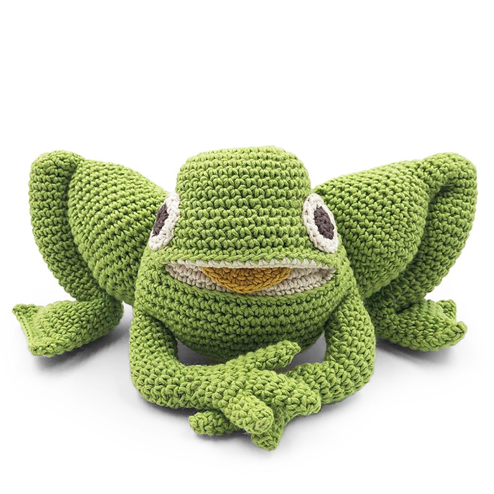 Toys - FRIPOUILLE FROG - TOY 100% ORGANIC COTON - MYUM - THE VEGGY TOYS