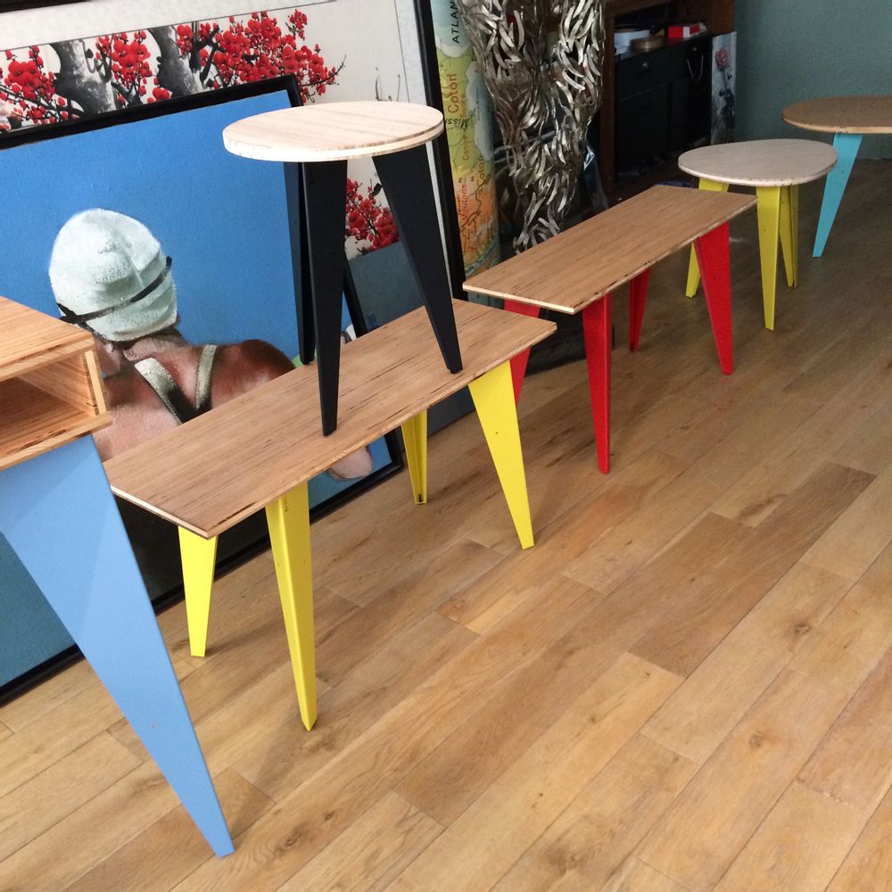 Tables Salle à Manger - Pied PAPILLON - Pied de table - BLEU CARMIN DESIGN