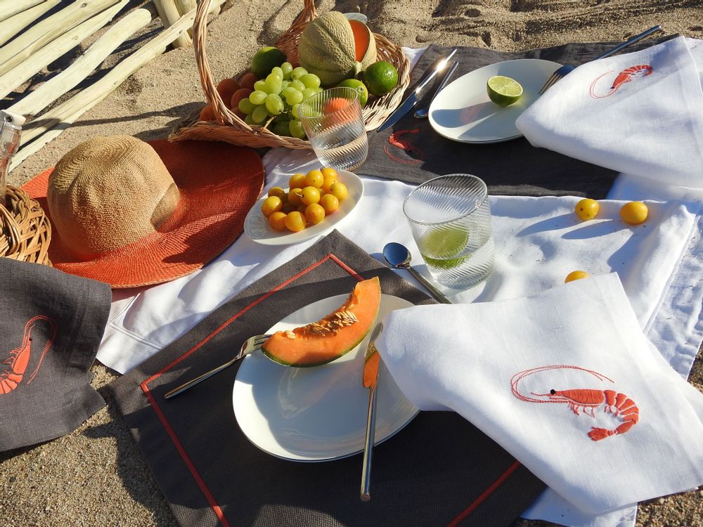 Table linen - CORAL & SHRIMP placemats - ARTIPARIS