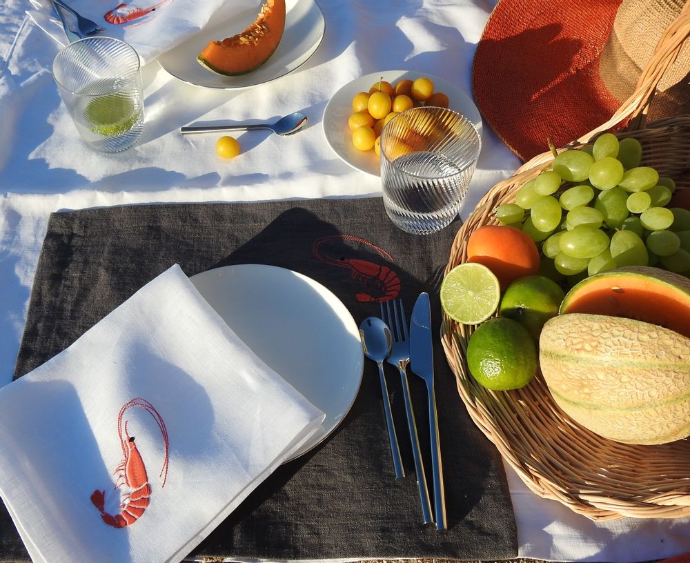 Table linen - CORAL & SHRIMP placemats - ARTIPARIS