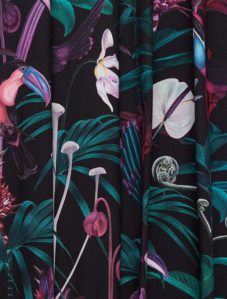 Upholstery fabrics - Xanadu Dark Cotton Half Panama Fabric - WITCH AND WATCHMAN