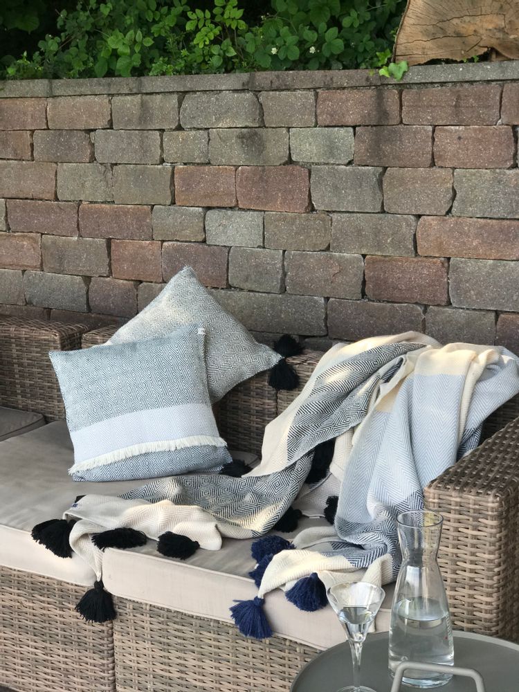 Coussins textile - Coussin Marea Bleu - T'RU SUSTAINABLE HANDMADE