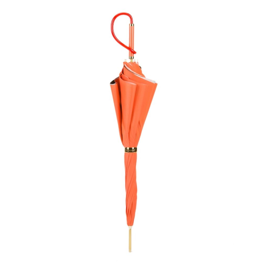 Objets design - PARAPLUIE DOUBLE FACE ORANGE AVEC FLEURS - PASOTTI