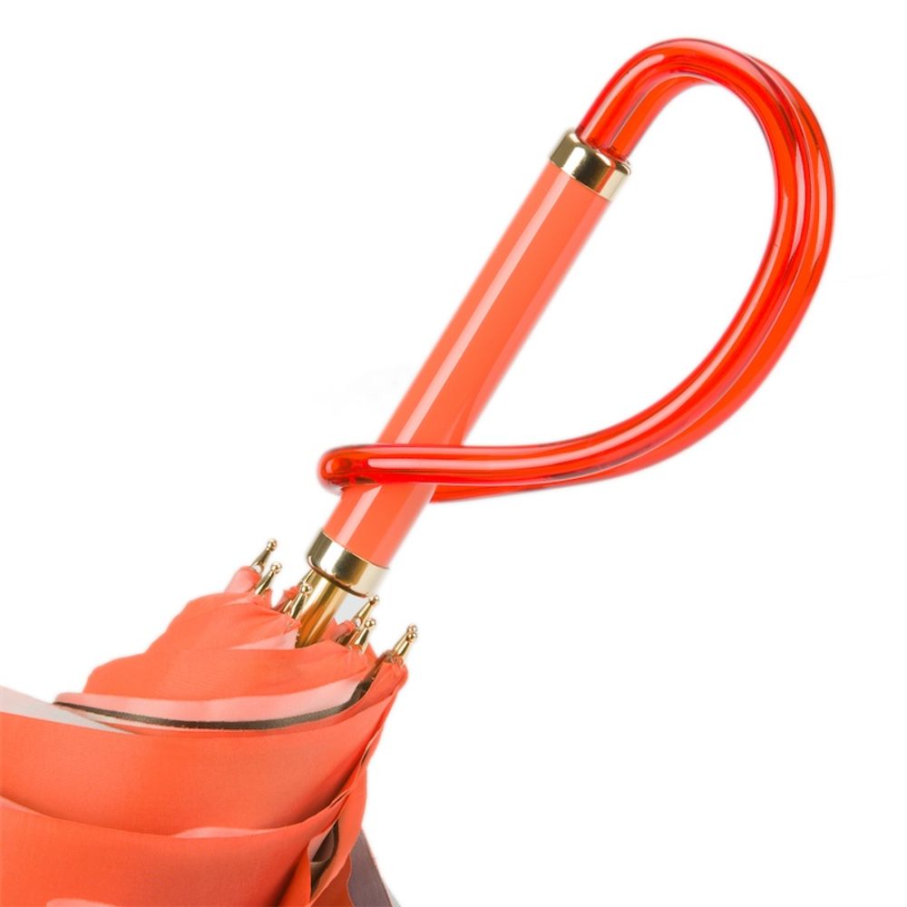 Objets design - PARAPLUIE DOUBLE FACE ORANGE AVEC FLEURS - PASOTTI