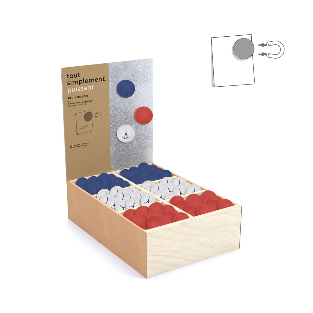 Gifts - Eiffel Tower magnetic ball - blue white red. - TOUT SIMPLEMENT,