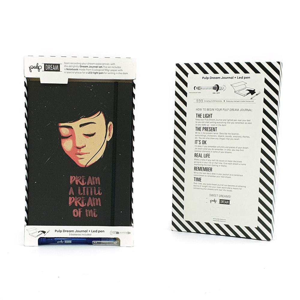 Cadeaux - Dream Journal - Notebook & Led Light Stylo - PULP SHOP