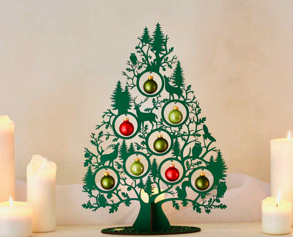 Guirlandes et boules de Noël - Christmas tree wood brown - KOELNSCHAETZE