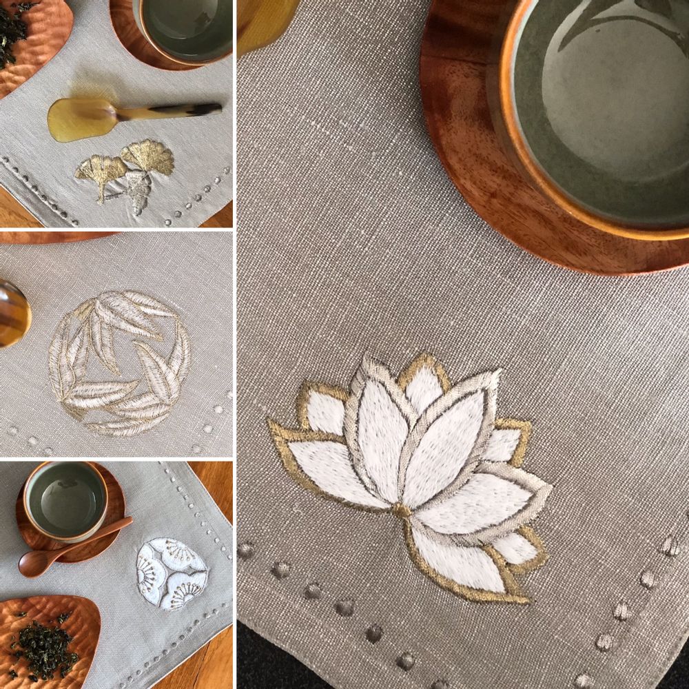 Mugs - Gold & Silver Embroidered Table Linen - ZAOZAM