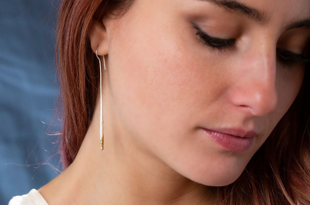 Jewelry - MASAI Sterling Silver earrings with 24 carat gold finishing - CHIARA DE FILIPPIS