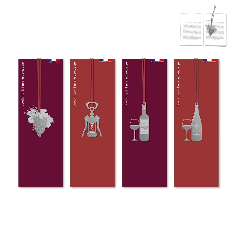 Stationery - Stainless steel bookmark - Oenology. - TOUT SIMPLEMENT,
