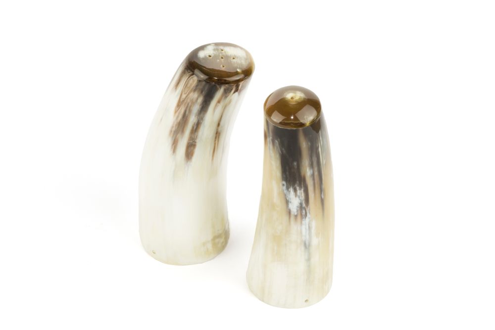 Couverts de service - Natural Horn Salt and Pepper Shaker - L INDOCHINEUR X RIVÊT