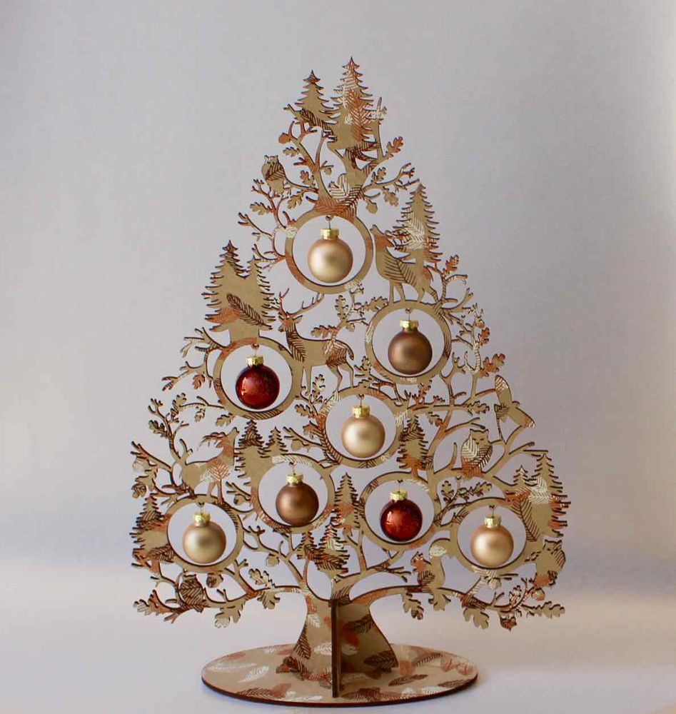 Guirlandes et boules de Noël - Christmas tree wood brown - KOELNSCHAETZE