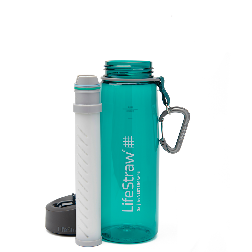 Travel accessories - Bottle with water filter 0.65L, BPA-free plastic, dark teal - LIFESTRAW®