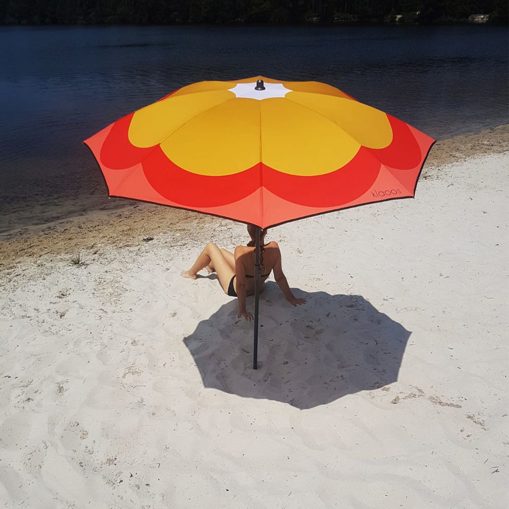 Design objects - Beach umbrella - Mustard red popgrass - Klaoos - KLAOOS