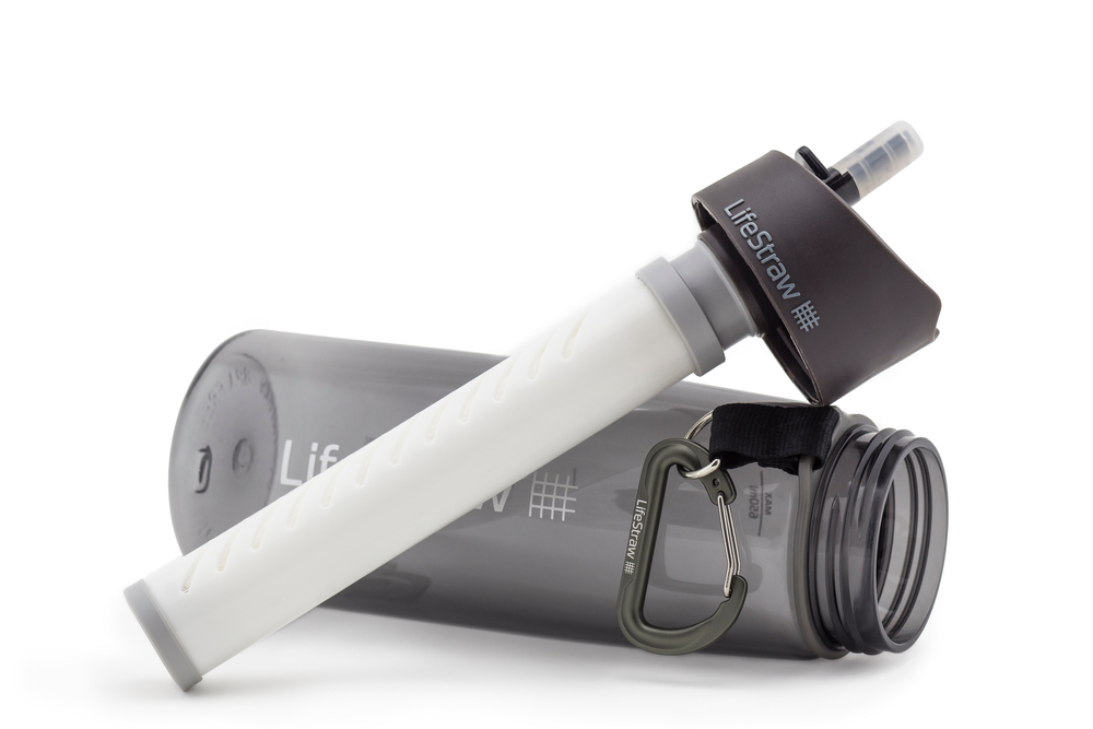 Travel accessories - Bottle with water filter 0.65L, BPA-free plastic, gray - LIFESTRAW®