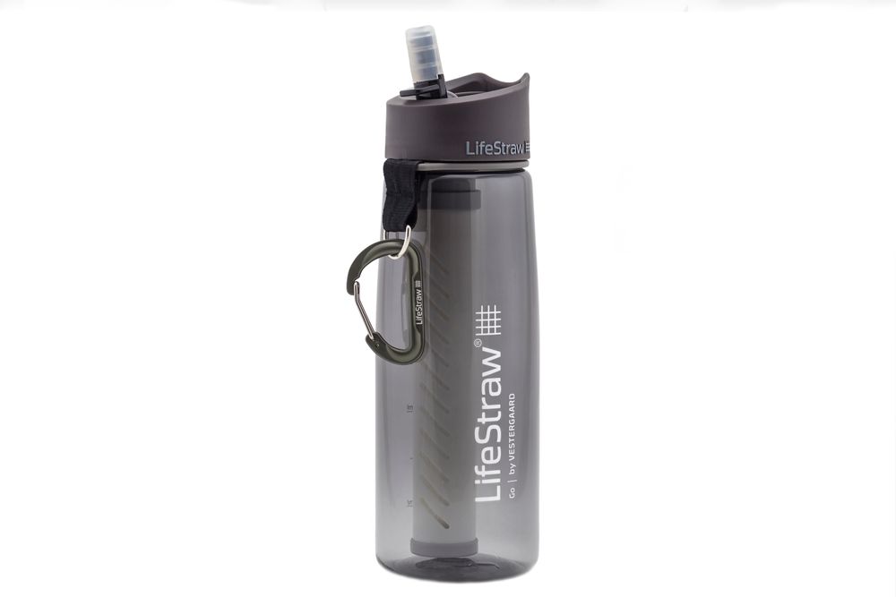 Travel accessories - Bottle with water filter 0.65L, BPA-free plastic, gray - LIFESTRAW®