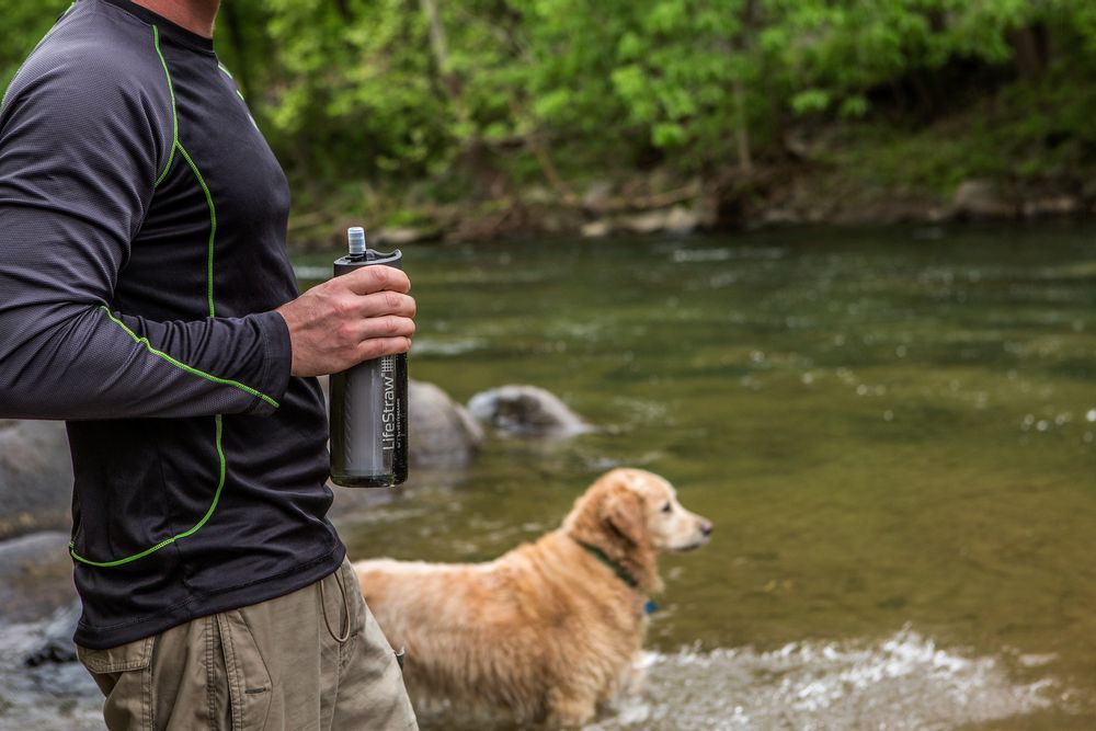 Travel accessories - Bottle with water filter 0.65L, BPA-free plastic, gray - LIFESTRAW®