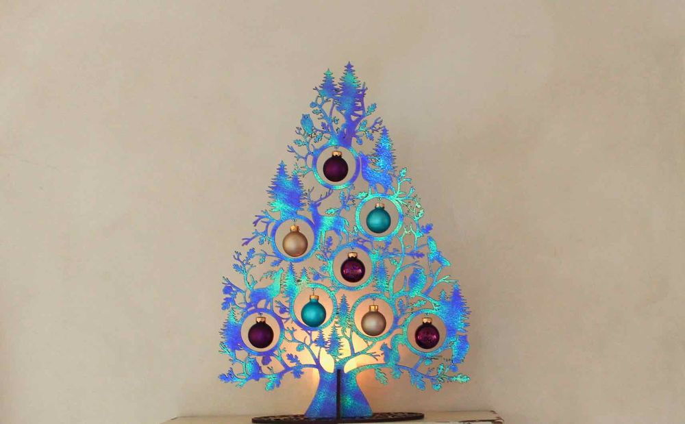 Guirlandes et boules de Noël - Christmas tree wood brown - KOELNSCHAETZE