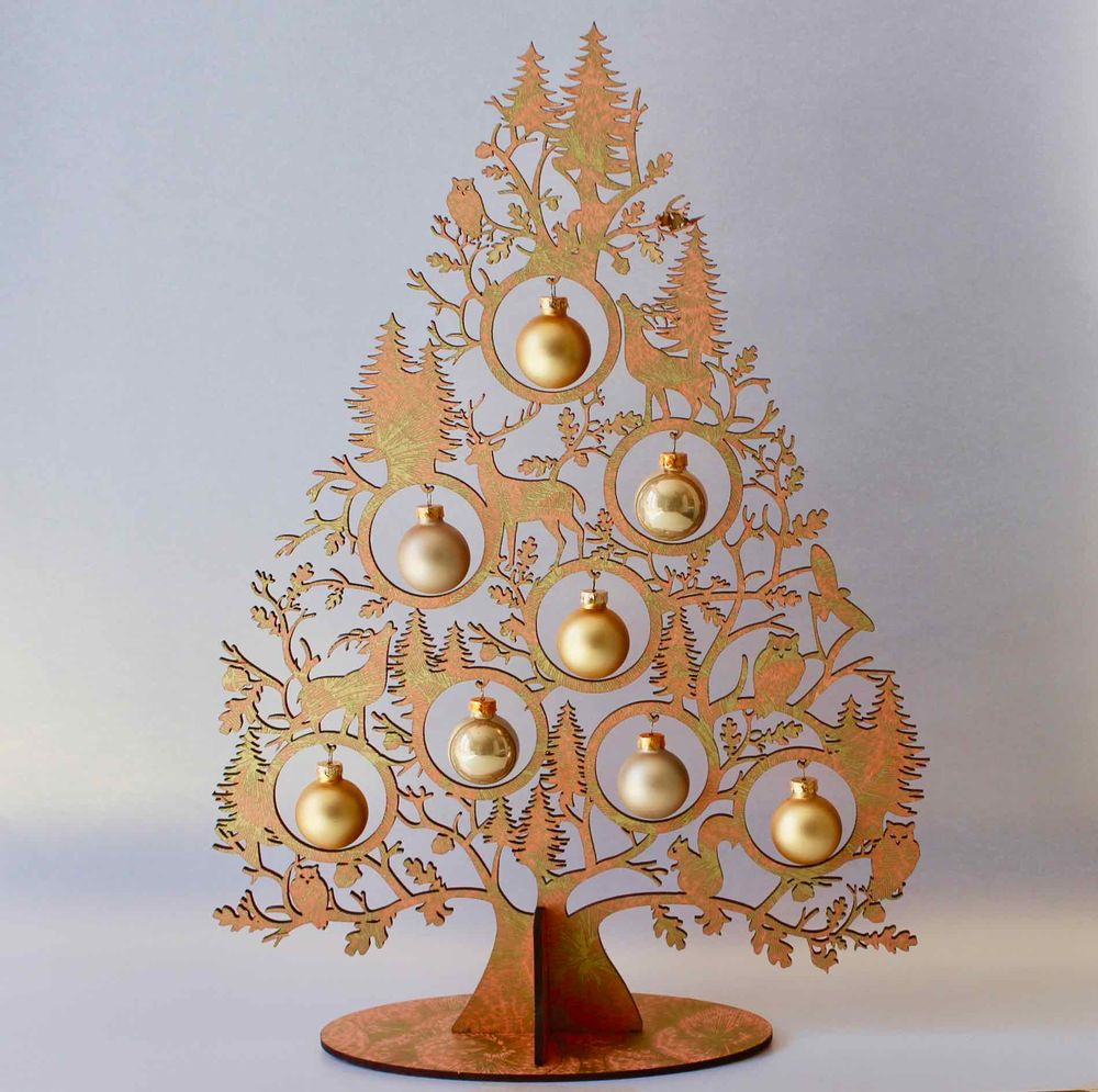 Guirlandes et boules de Noël - Christmas tree wood brown - KOELNSCHAETZE