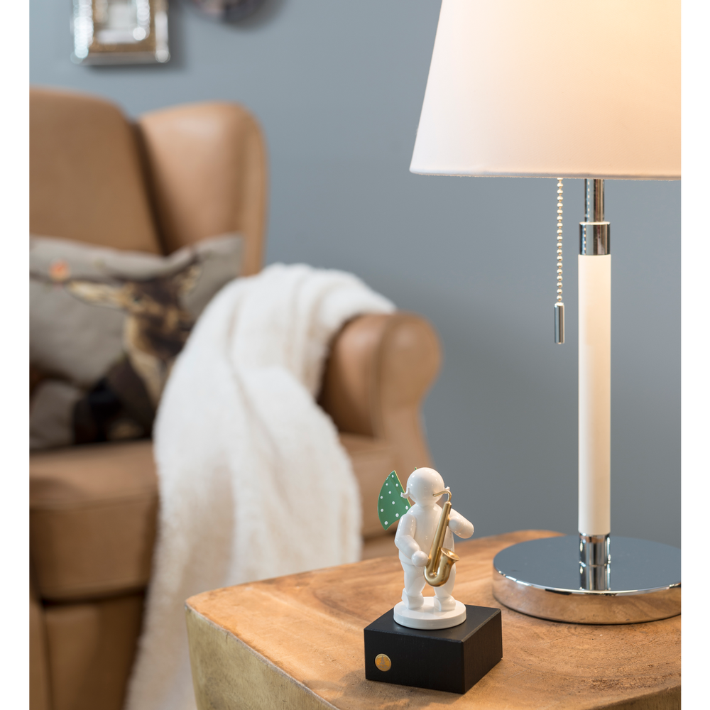 Decorative objects - Angel with Saxophone, on Small Pedestal - WENDT & KUEHN