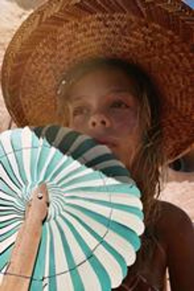 Decorative objects - Fan KEL natural & green M - THE NICE FLEET