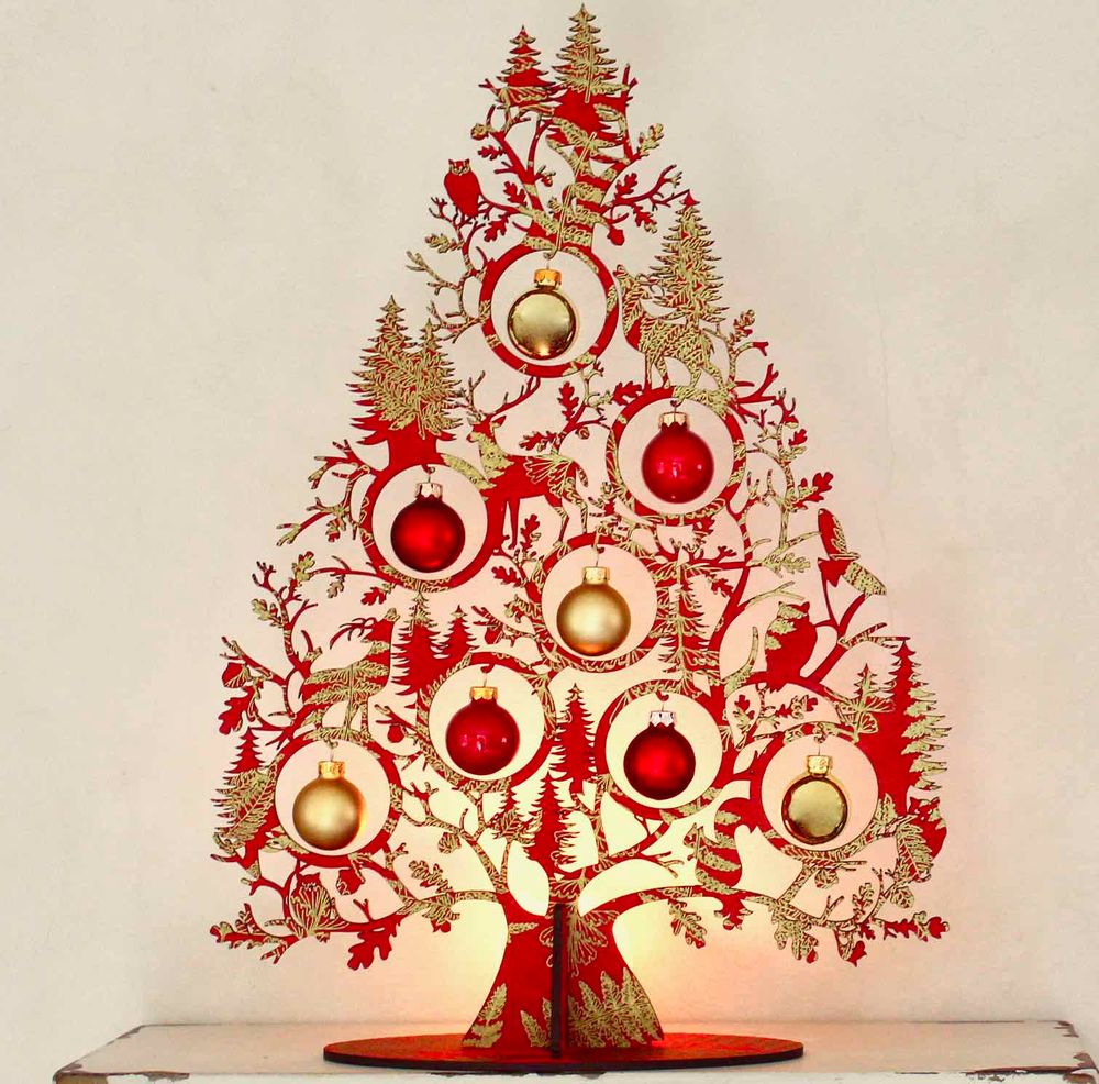 Guirlandes et boules de Noël - Christmas tree wood brown - KOELNSCHAETZE