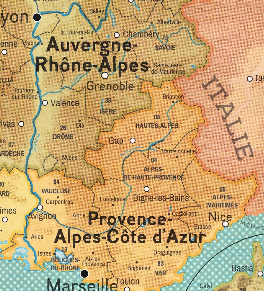 Objets déco enfant - Affiche Nouvelle carte de France vintage  - PAPPUS ÉDITIONS