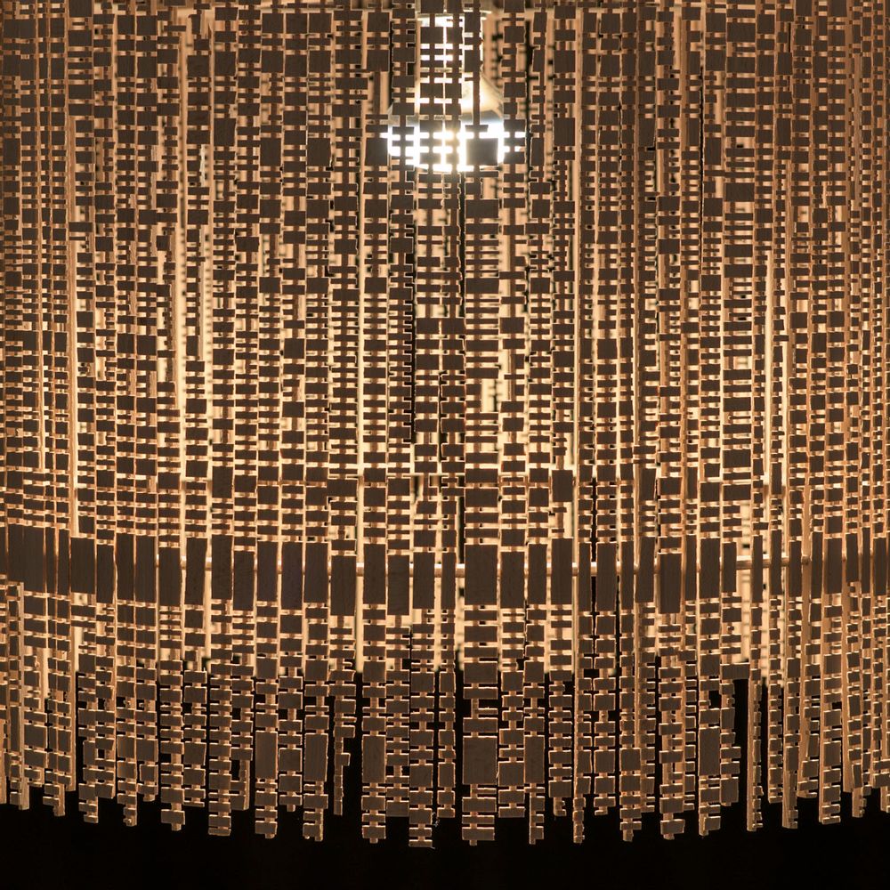 Suspensions extérieures - Suspension Circulaire en hêtre massif - LAMPES EN BOIS - GILLES ANSEL