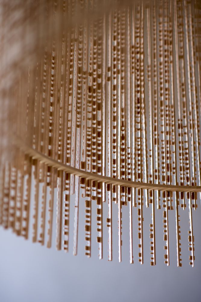 Suspensions extérieures - Suspension Circulaire en hêtre massif - LAMPES EN BOIS - GILLES ANSEL