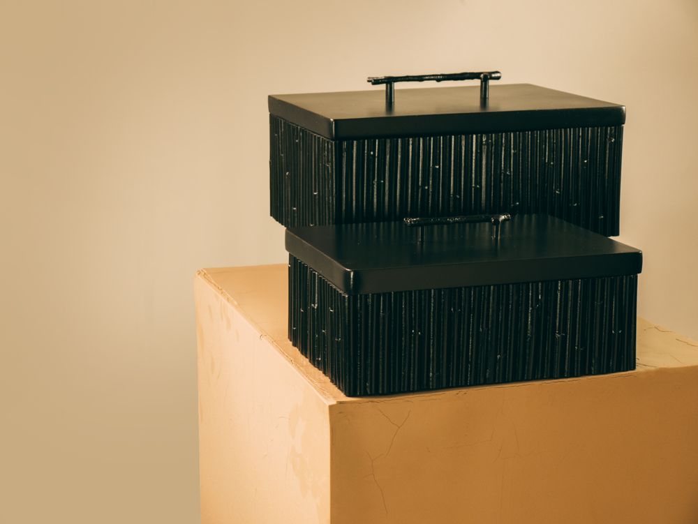 Caskets and boxes - Raba Boxes and Cylinder (Black) - FINALI FURNITURE