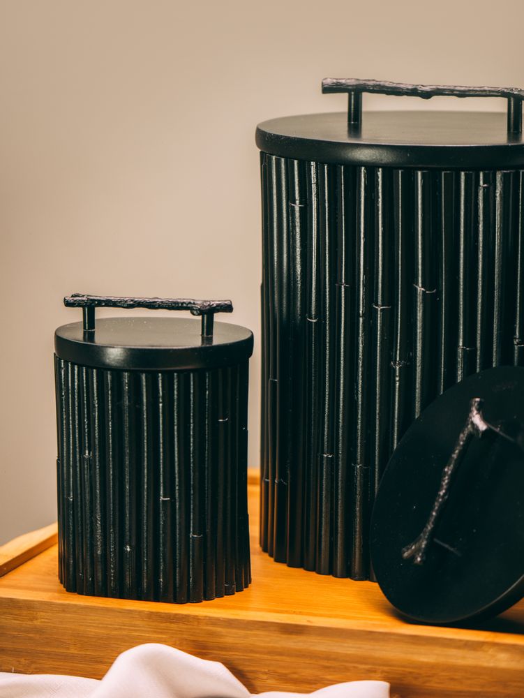 Caskets and boxes - Raba Boxes and Cylinder (Black) - FINALI FURNITURE