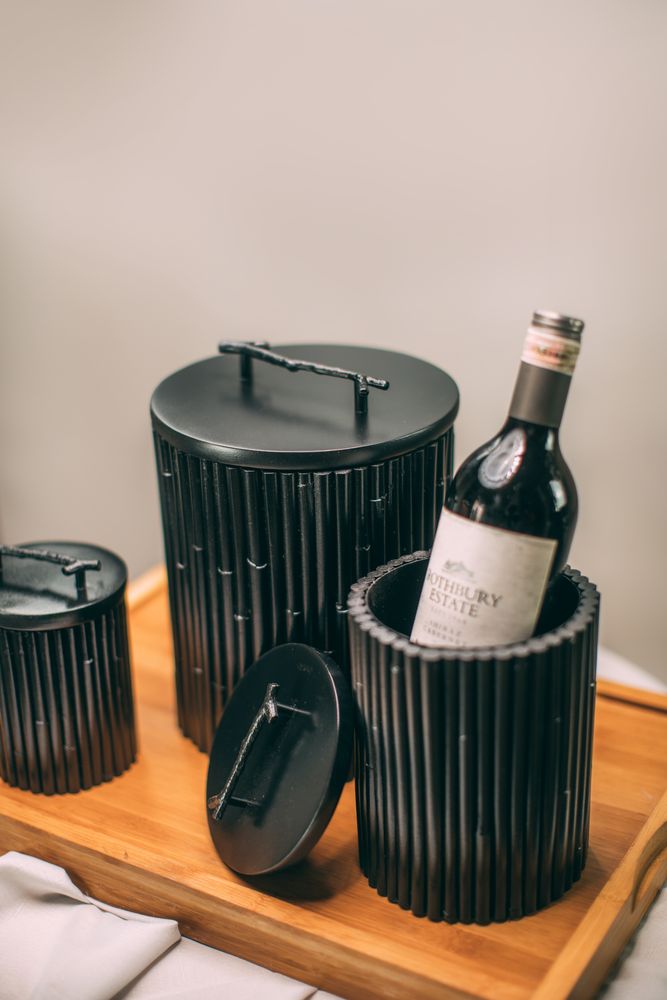 Caskets and boxes - Raba Boxes and Cylinder (Black) - FINALI FURNITURE