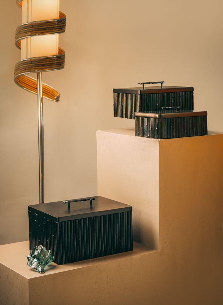 Caskets and boxes - Raba Boxes and Cylinder (Black) - FINALI FURNITURE